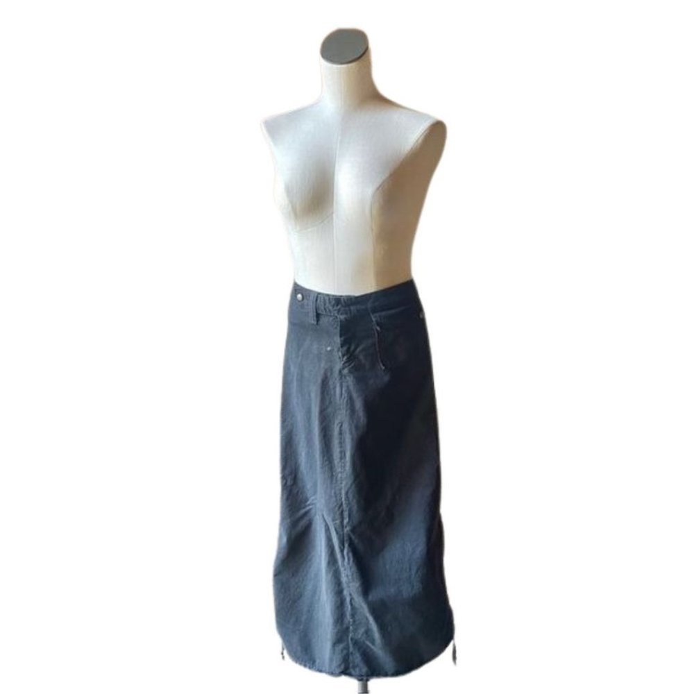 Delia’s RARE 90s Vintage Black Maxi-Skirt with Side Pocket with Ruched Side Ties